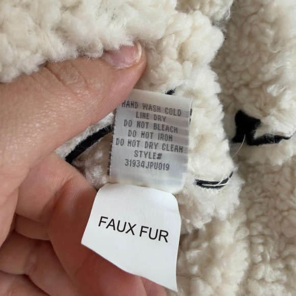 CALI 1850 Los Angeles Black Faux Fur Lined Aviator Vest XS Moto Shearling NWT - Picture 7 of 9